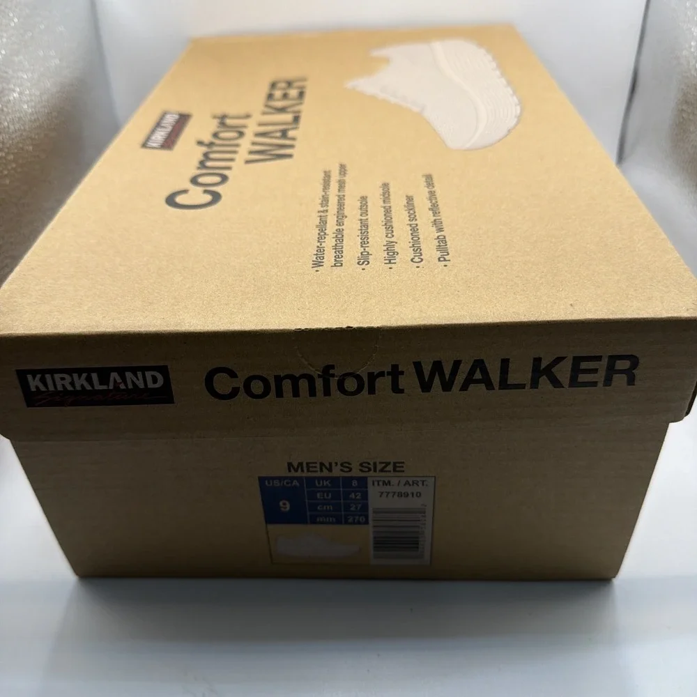 Kirkland Signature Men's‎ Sneaker Comfort Walker Shoes White - New! Size 9